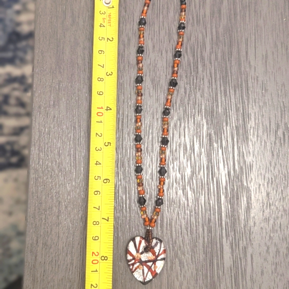 Vintage Murano Glass Heart Pendant With Red Jasper 925 Necklace and Bracelet Set - Picture 7 of 8